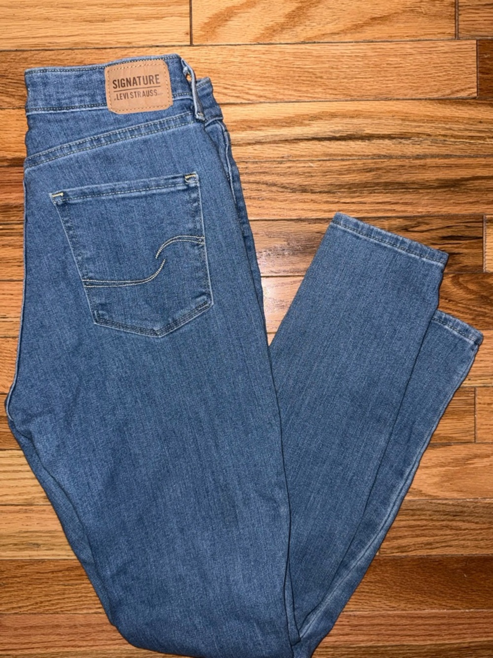 Signature by Levi Strauss Skinny Jeans Distressed Holes- Size 10 Long